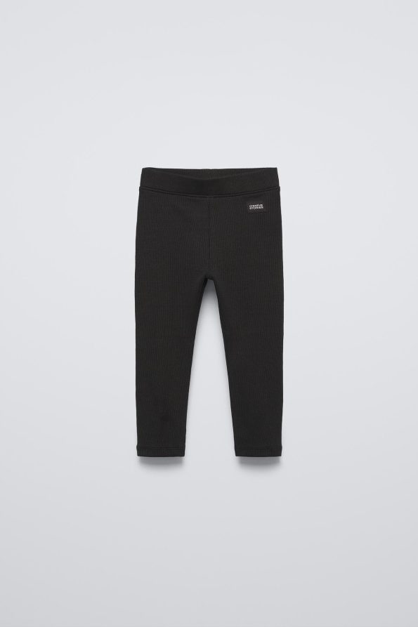 Ribbed Leggings with Label