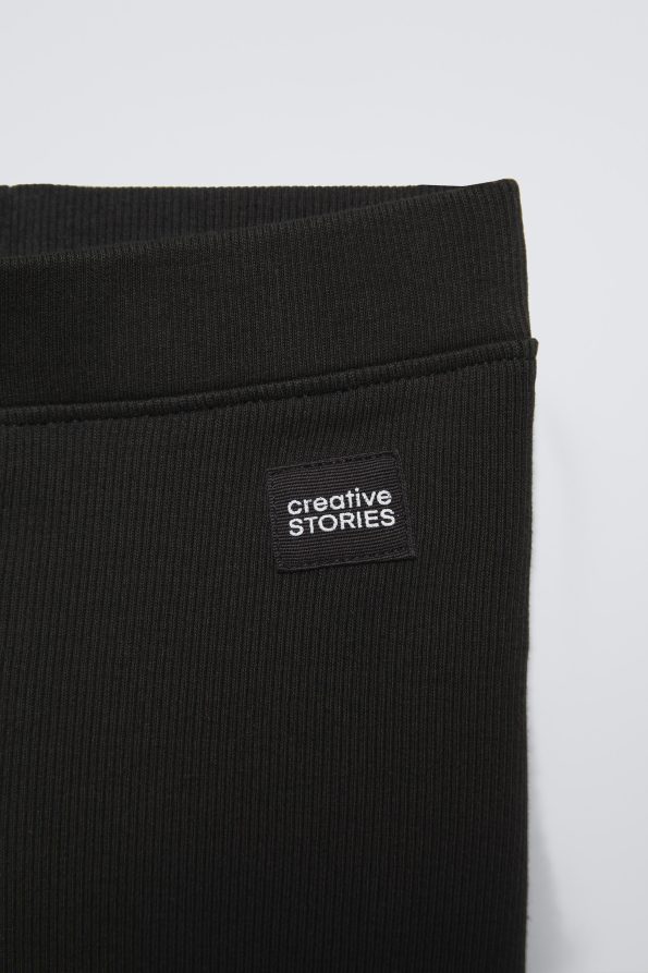 Ribbed Leggings with Label