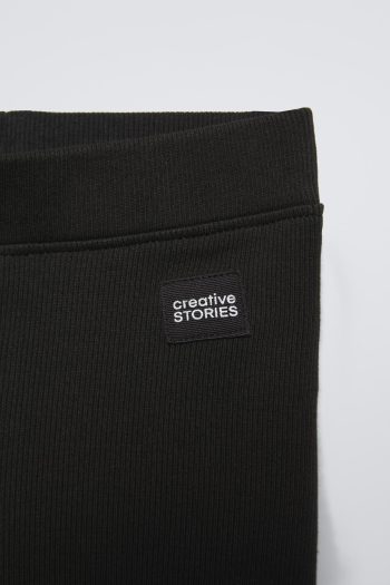 Ribbed Leggings with Label