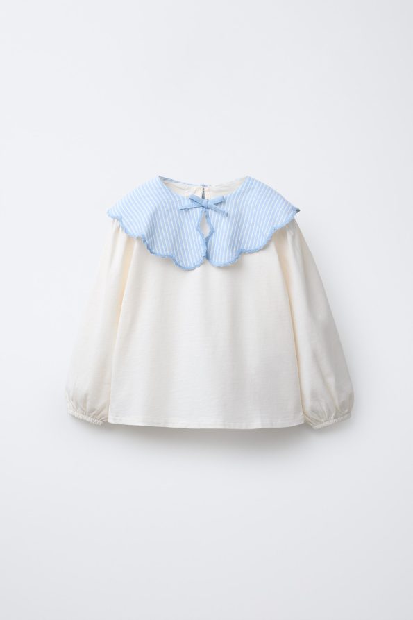 Striped Baby Collar T-Shirt