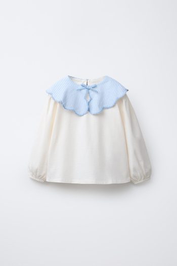Striped Baby Collar T-Shirt