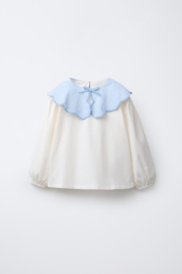 Striped Baby Collar T-Shirt