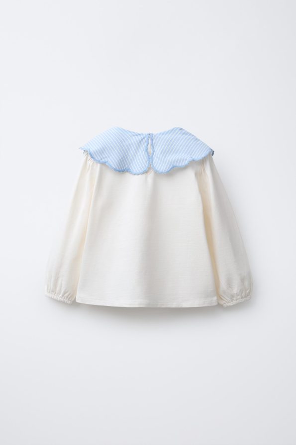 Striped Baby Collar T-Shirt