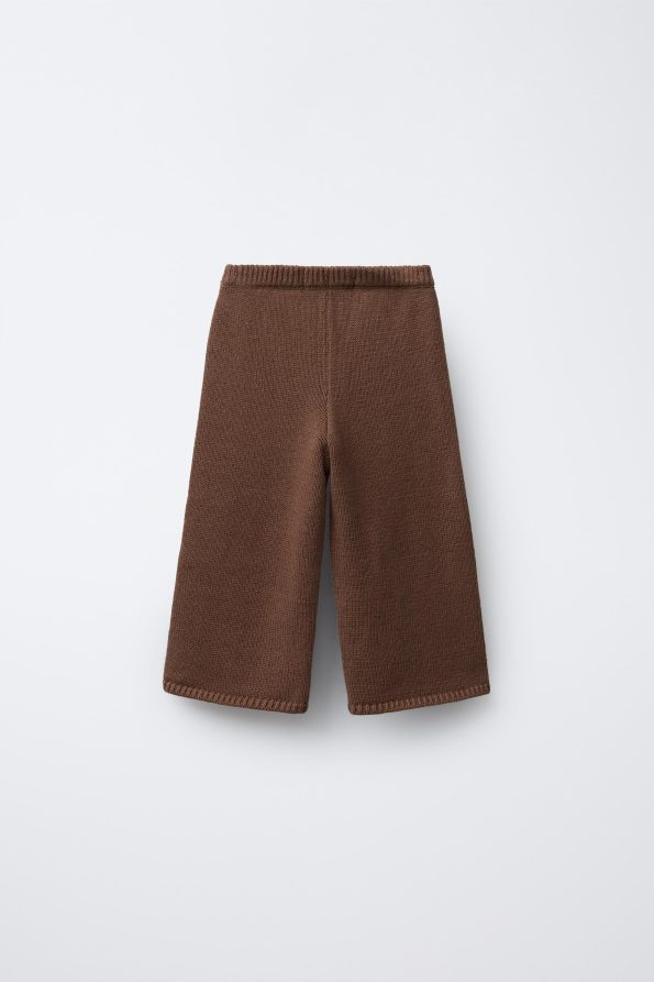 Embroidered Flower Knit Trousers