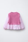 Heart Embroidery Shirt with Knitted Vest