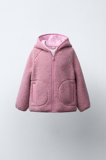 Hooded Faux Wool Jacket