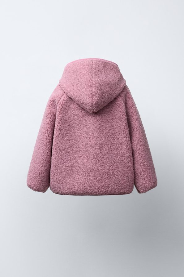Hooded Faux Wool Jacket