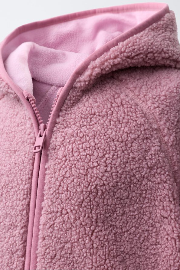 Hooded Faux Wool Jacket