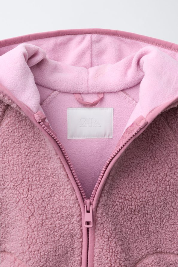 Hooded Faux Wool Jacket