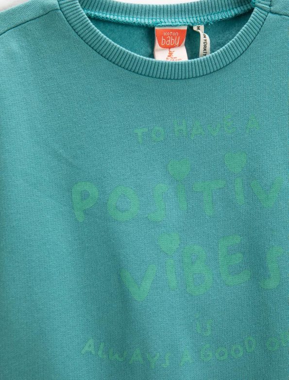 Girls' Printed Long Sleeve Crew Neck Sweatshirt