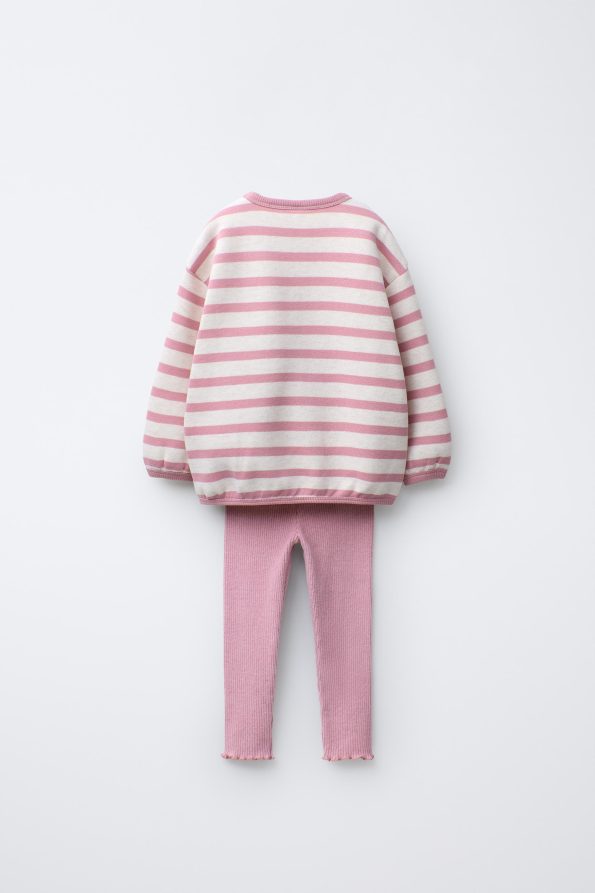Striped Sweatshirt and Soft Touch Leggings Set