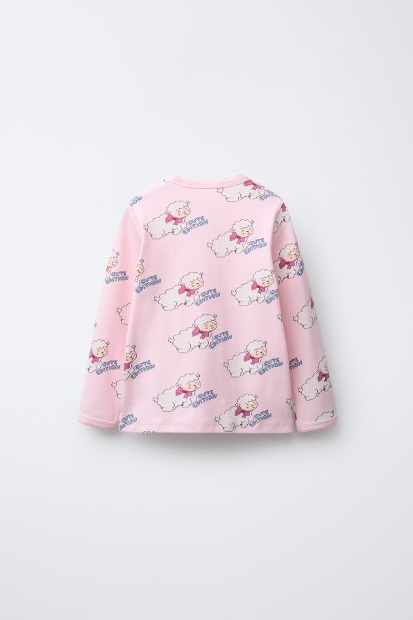 Kids' Pajama Set with Lamb Print for Ages 2-6