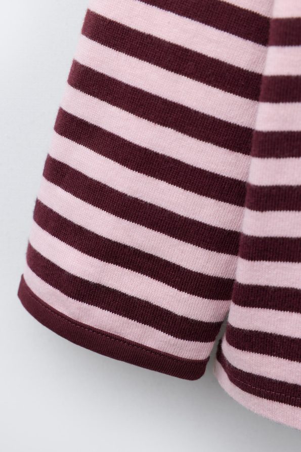 Heavy Fabric Heart Patch Striped T-Shirt