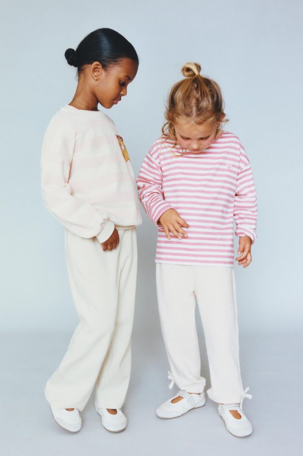 Heavy Weight Woven Stripe T-Shirt with Heart Patch