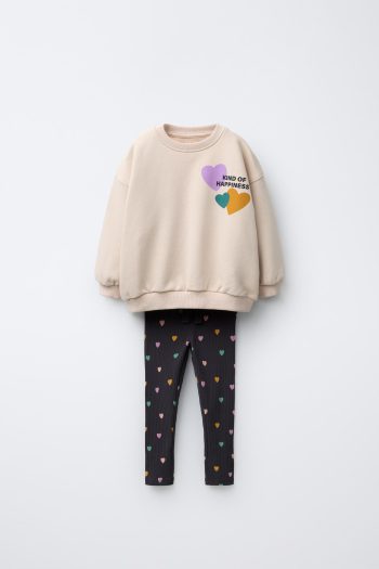 Printed Sweatshirt and Leggings Set