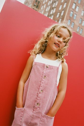Striped Long Overalls