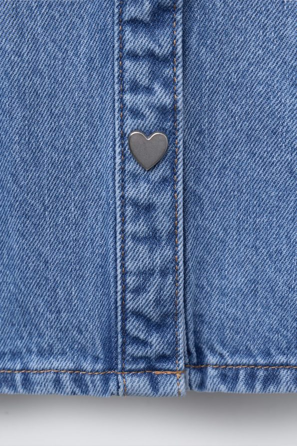 Heart Button Denim Dress