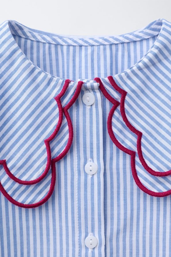 Double Collar Striped Shirt