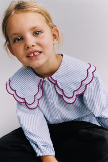 Double Collar Striped Shirt