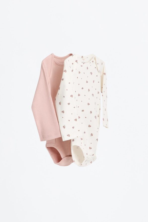 2-Piece Patterned Bodysuit Set