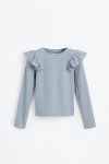 Ruffled and Ribbed T-Shirt