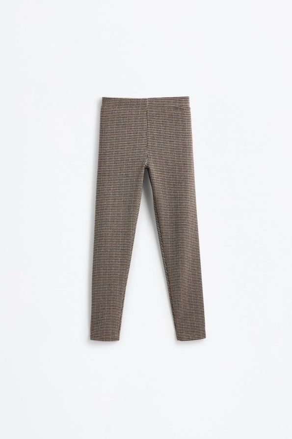 Checked Thick Stretch Knit Leggings
