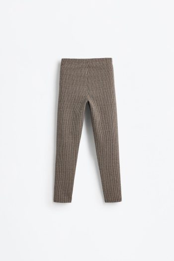 Checked Thick Stretch Knit Leggings