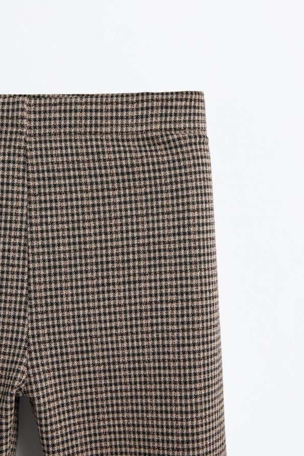 Checked Thick Stretch Knit Leggings