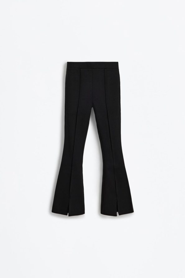 Thick Stretch Knit Flared Leggings