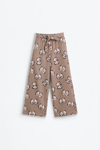Knotted Patterned Culotte Pants
