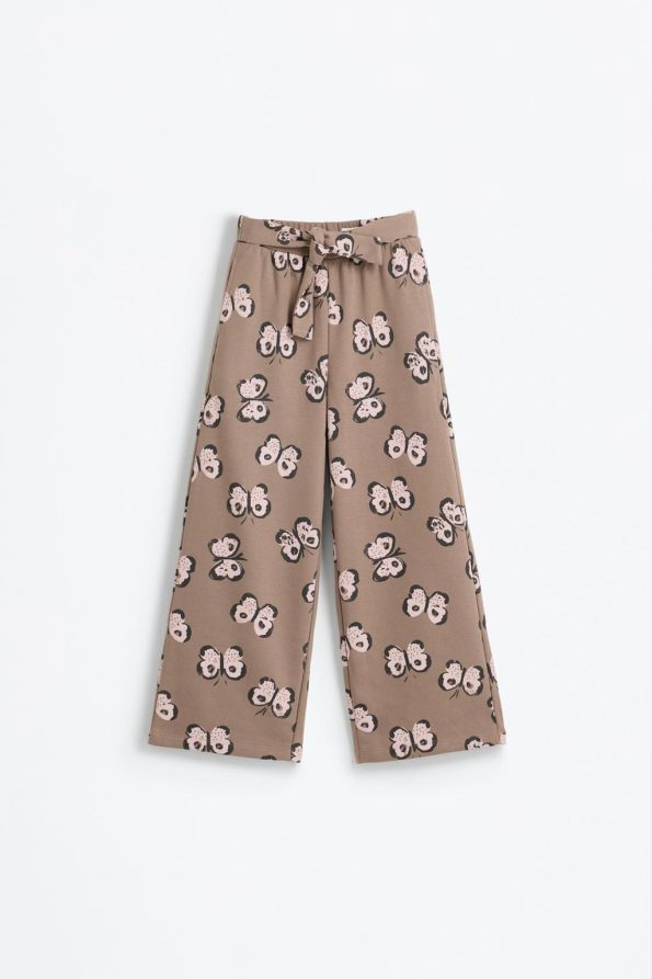 Knotted Patterned Culotte Pants