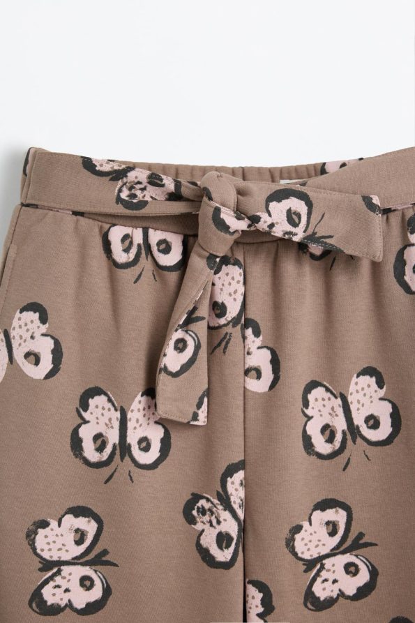 Knotted Patterned Culotte Pants