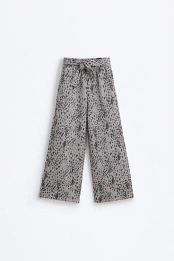 Knotted Patterned Culotte Pants