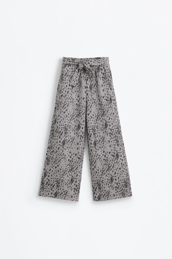 Knotted Patterned Culotte Pants