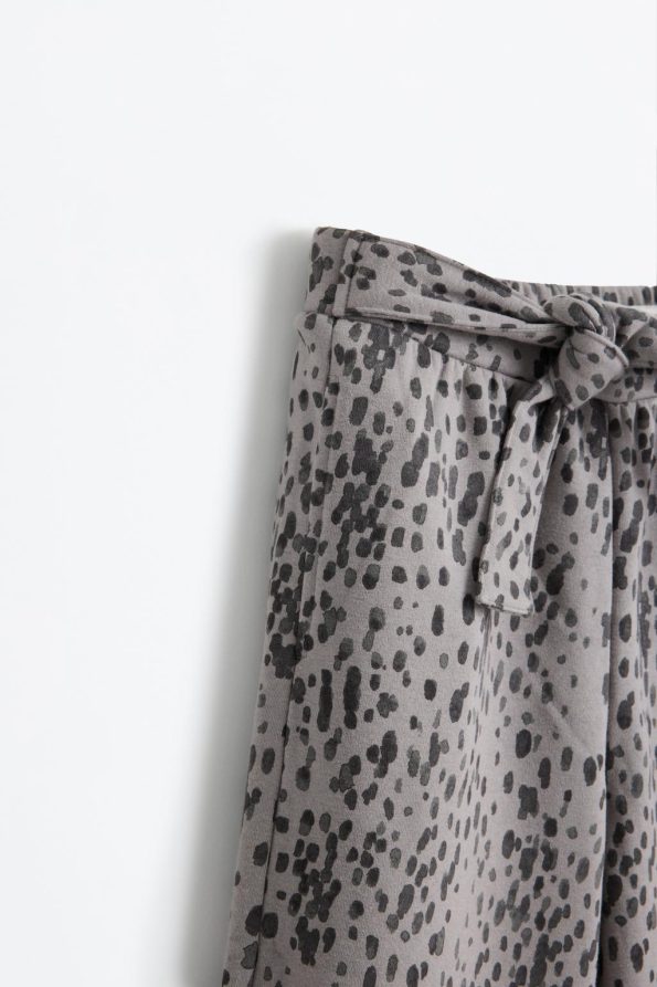 Knotted Patterned Culotte Pants