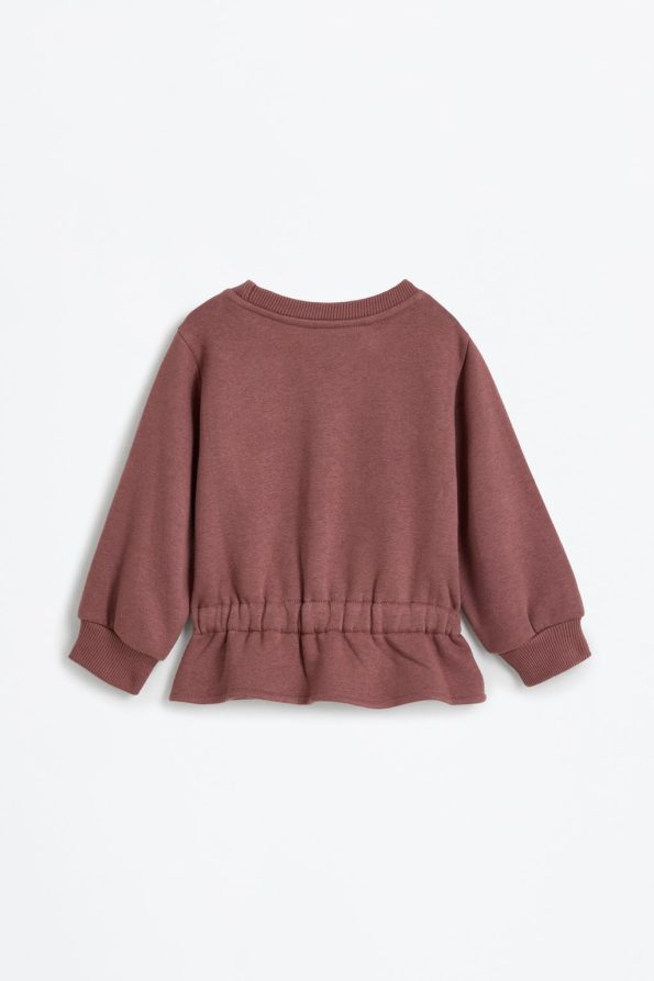 Elastic Hem Sweatshirt and Cotton Pants Set