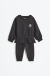Elastic Hem Sweatshirt and Cotton Pants Set