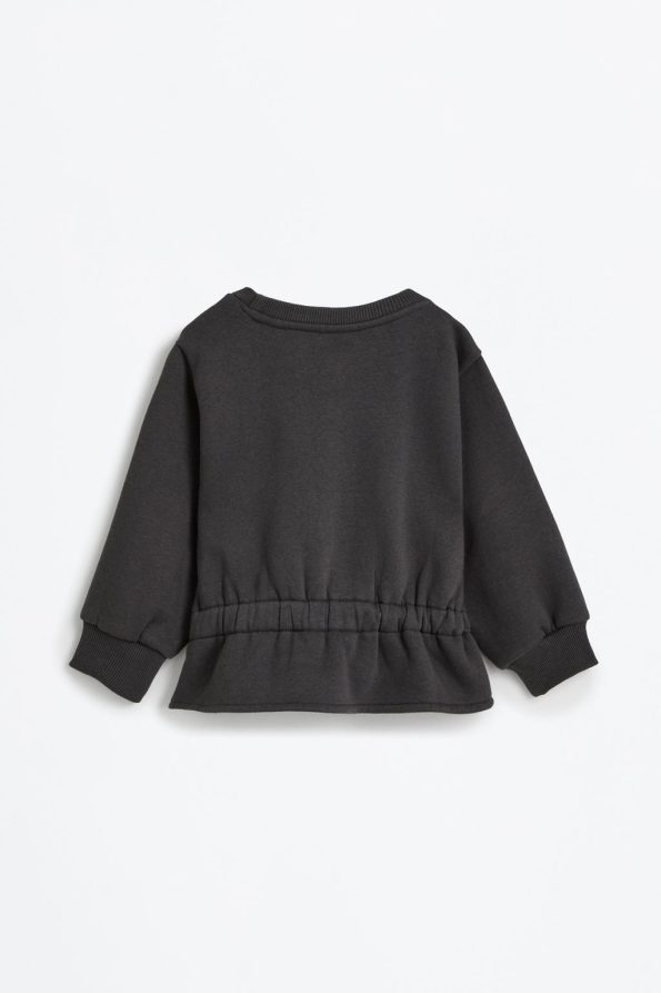 Elastic Hem Sweatshirt and Cotton Pants Set