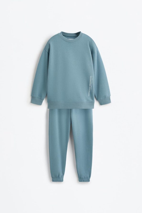 Cotton Sweatshirt and Pants Set
