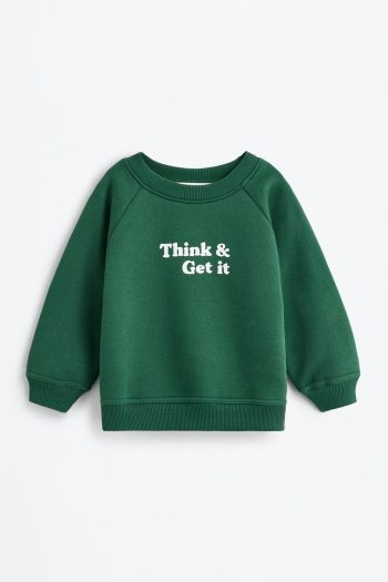 Printed Cotton Sweatshirt and Pants Set