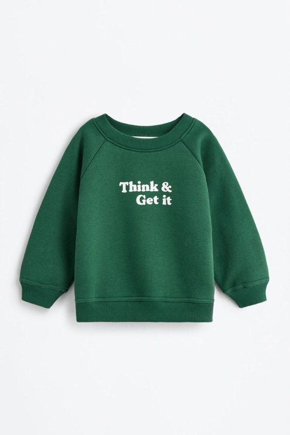 Printed Cotton Sweatshirt and Pants Set