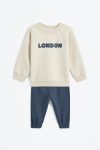 Printed Cotton Sweatshirt and Pants Set