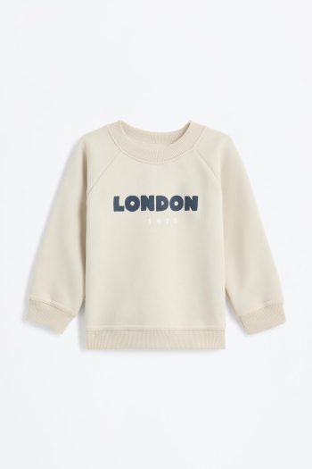 Printed Cotton Sweatshirt and Pants Set