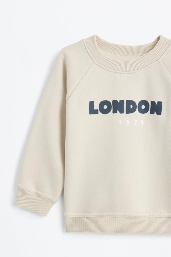 Printed Cotton Sweatshirt and Pants Set