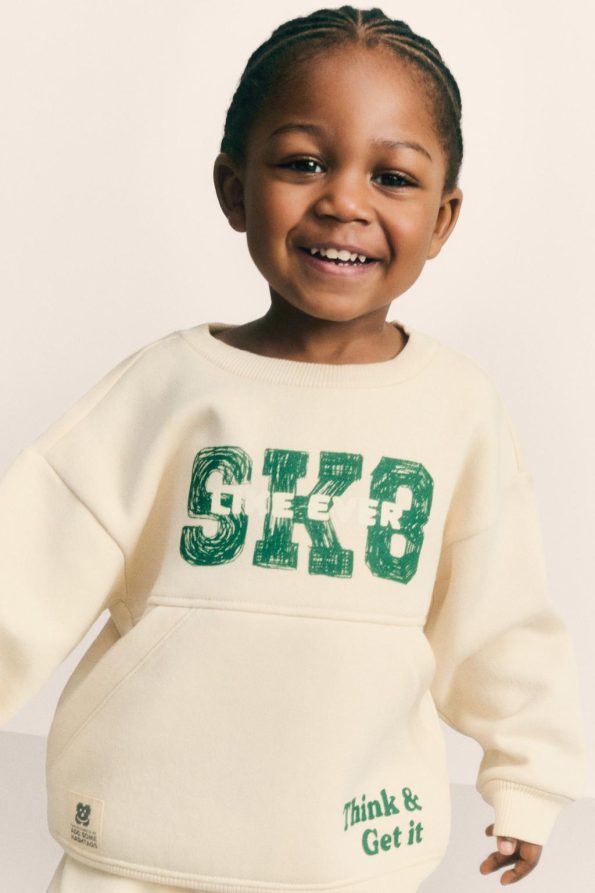 Patterned Sweatshirt and Pants Set