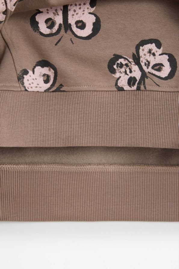 Ruffled Patterned Sweatshirt