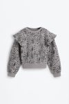 Ruffled Patterned Sweatshirt