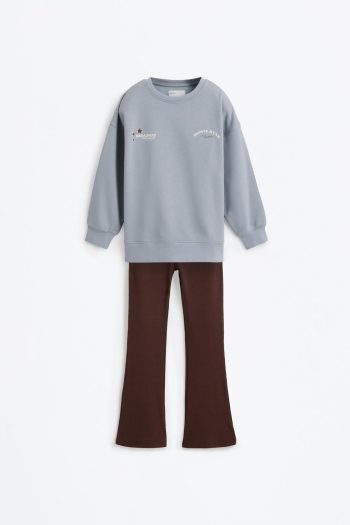 Sweatshirt and Flared Leggings Set