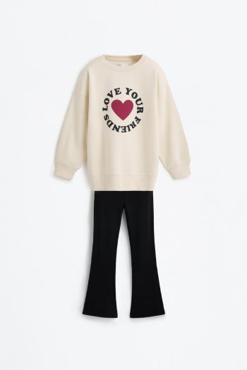Sweatshirt and Flared Leggings Set