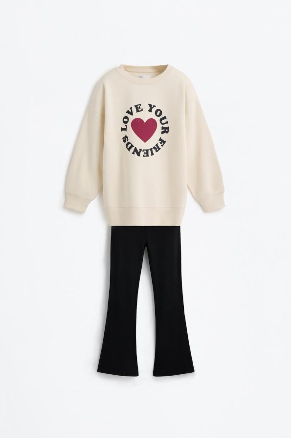 Sweatshirt and Flared Leggings Set